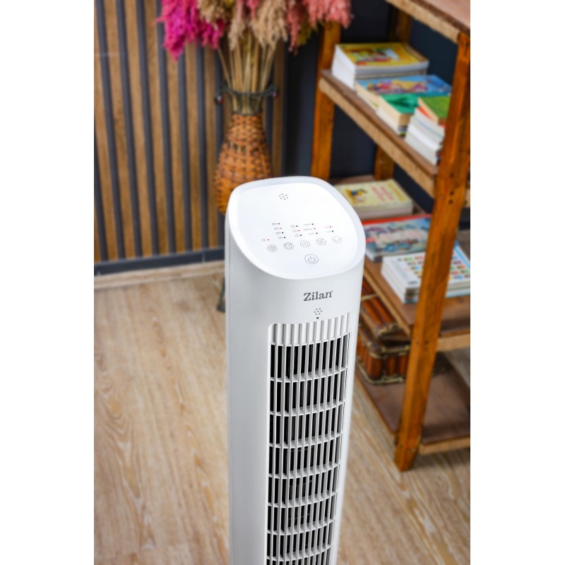 Ventilator Zilan ZLN1030 tip turn, capacitate 3L apa, control prin Touch, 3 trepte de viteza, Timer 12h