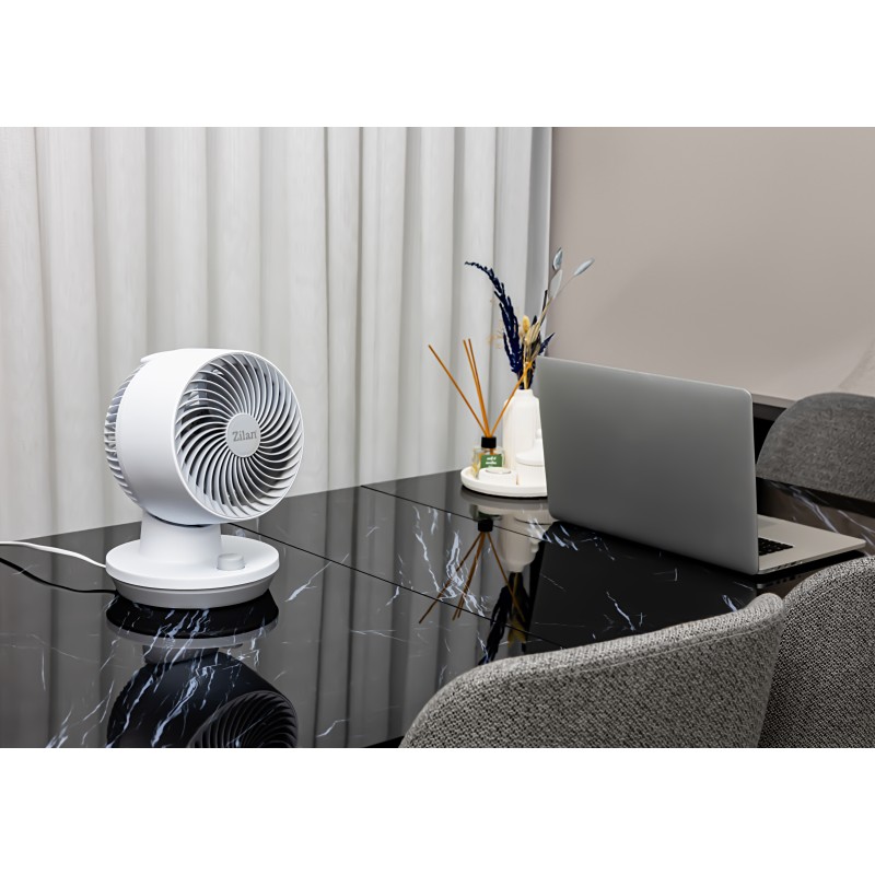 Ventilator de birou Zilan ZLN1009, 3 trepte de viteza, Oscilatie, Putere 45W
