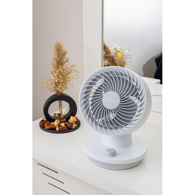 Ventilator de birou Zilan ZLN1009, 3 trepte de viteza, Oscilatie, Putere 45W