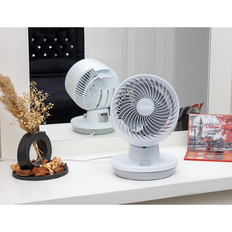 Ventilator de birou Zilan ZLN1009, 3 trepte de viteza, Oscilatie, Putere 45W