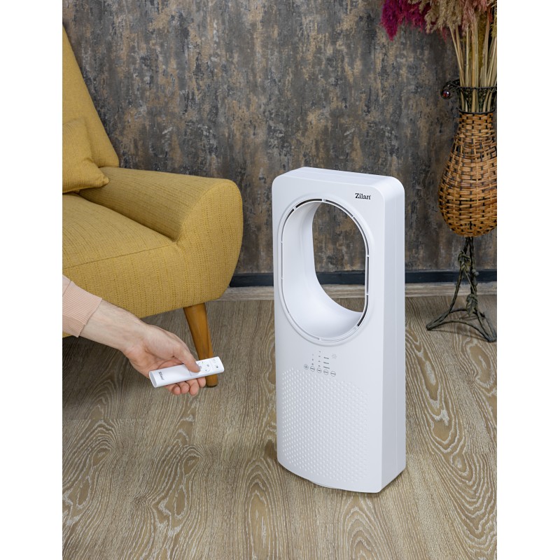 Ventilator fara palete Zilan ZLN1078, 50W, Timer, 3 trepte de viteza, 3 moduri presetate