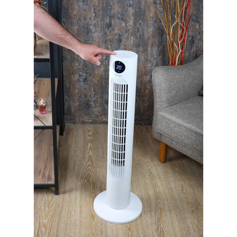 Ventilator turn Zilan ZLN1023, display LED, Timer, 3 trepte de viteza, 3 moduri presetate, 60W