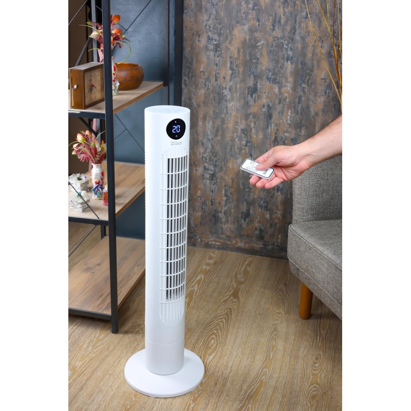Ventilator turn Zilan ZLN1023, display LED, Timer, 3 trepte de viteza, 3 moduri presetate, 60W