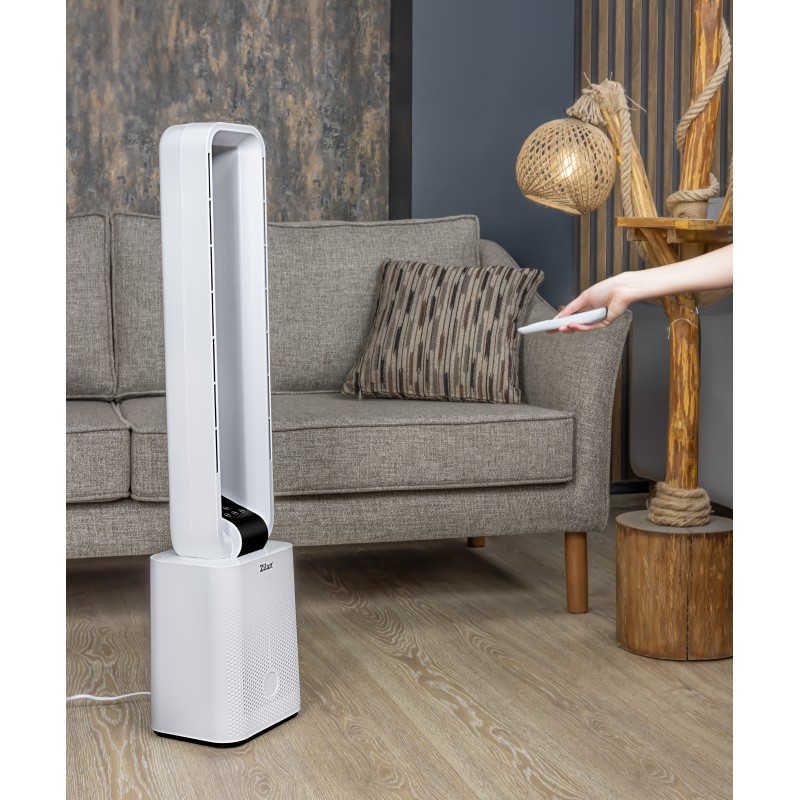 Ventilator turn Zilan ZLN1085 fara palete, Timer, Display LED, Telecomanda, 50W