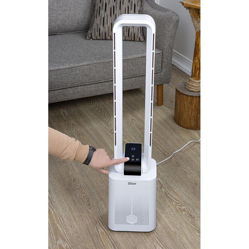 Ventilator turn Zilan ZLN1085 fara palete, Timer, Display LED, Telecomanda, 50W