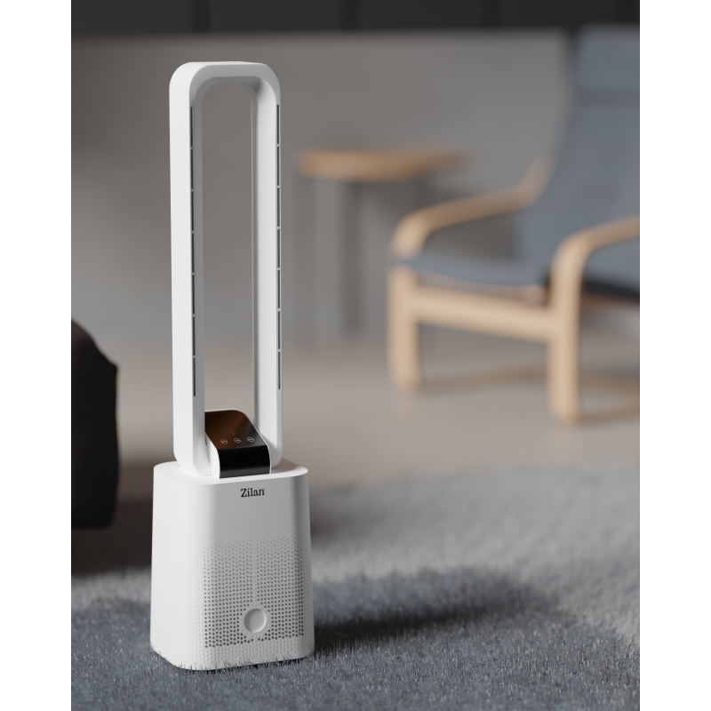 Ventilator turn Zilan ZLN1085 fara palete, Timer, Display LED, Telecomanda, 50W