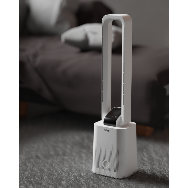 Ventilator turn Zilan ZLN1085 fara palete, Timer, Display LED, Telecomanda, 50W