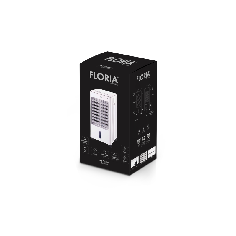 Racitor de aer Floria ZLN1108, Capacitate 2.5 L, 3 trepte de viteza, 2 recipiente pentru gheata, 65W