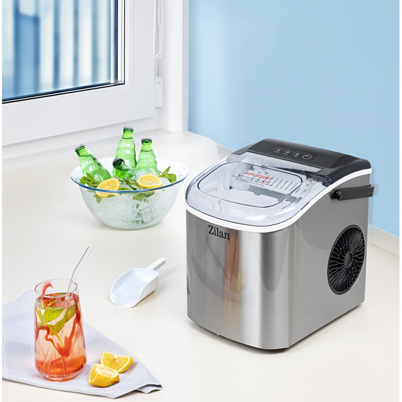 Masina de facut gheata Zilan ZLN1177, 12-15 kg de gheata pe zi, otel inoxidabil, 95W
