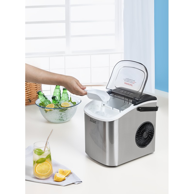 Masina de facut gheata Zilan ZLN1177, 12-15 kg de gheata pe zi, otel inoxidabil, 95W