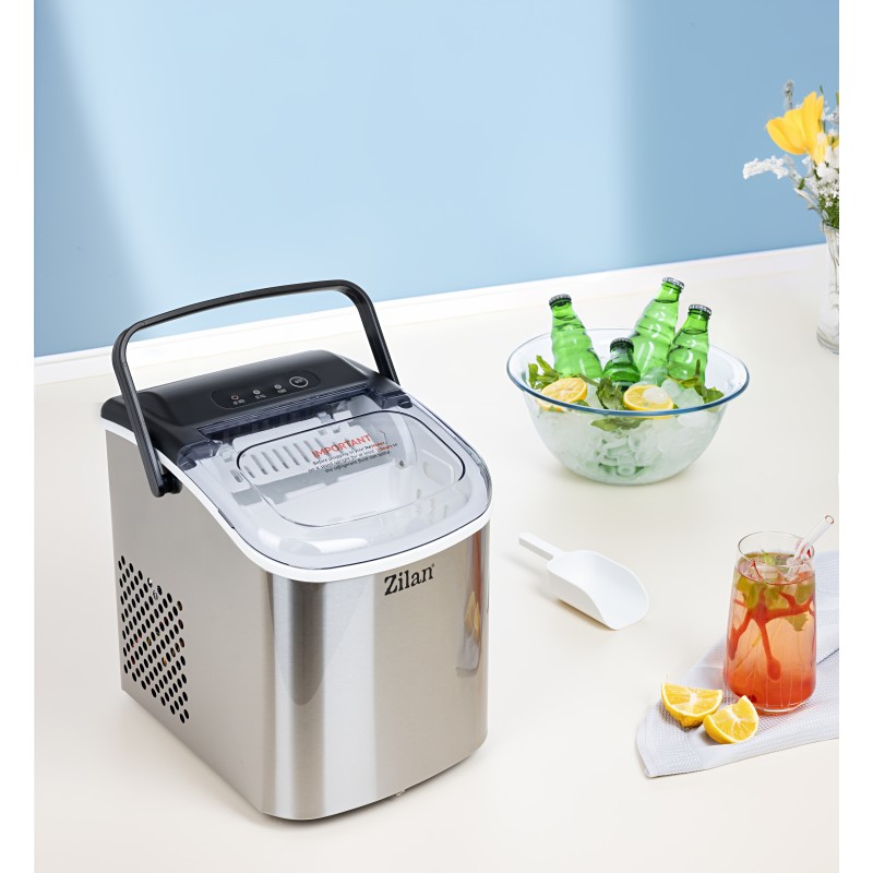 Masina de facut gheata Zilan ZLN1177, 12-15 kg de gheata pe zi, otel inoxidabil, 95W