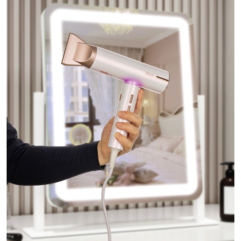 Uscator de par Zilan ZLN9181, tehnologie IQ, 3 trepte de viteza si temperatura, Functie ionica, 1800W