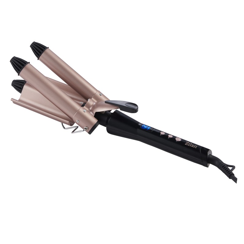 Ondulator de par Zilan ZLN9198 cu 3 elementi, 5 trepte de temperatura, Display LED, 128W