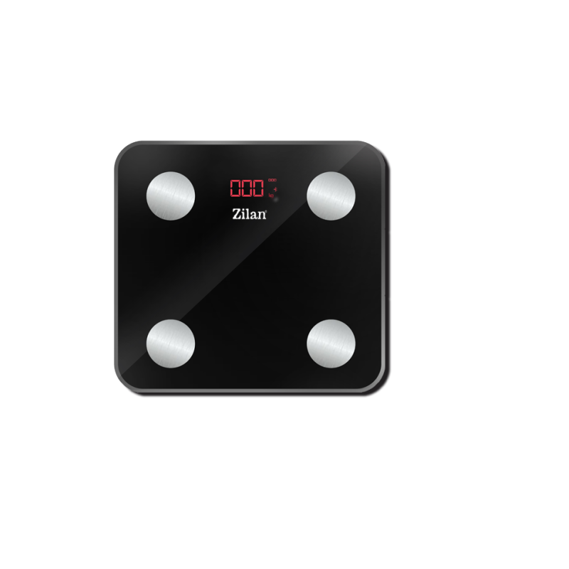 Cantar corporal Zilan ZLN9007 din sticla securizata, capacitate 3-180kg, Aplicatie OKOK, Display LED