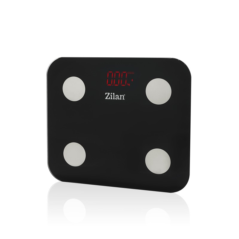 Cantar corporal Zilan ZLN9007 din sticla securizata, capacitate 3-180kg, Aplicatie OKOK, Display LED