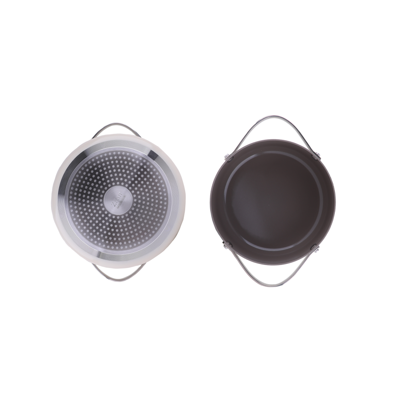 Oala Zilan ZLN0866 din 5 straturi de material, 20 cm diametru, capacitate 2.7l, Otel inoxidabil, Manere nituite