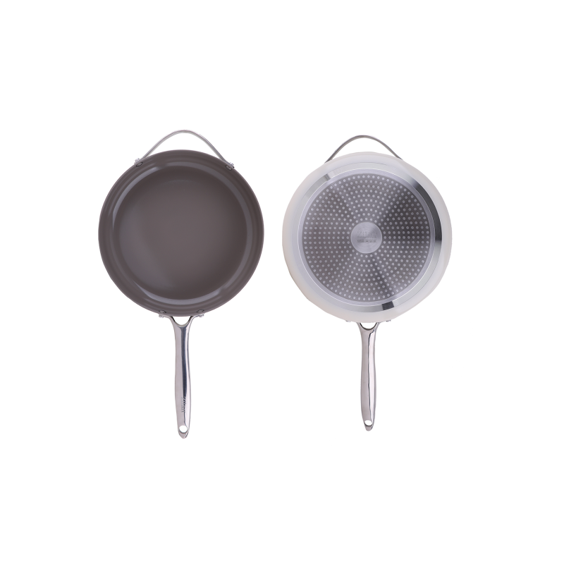 Tigaie inalta cu capac Zilan ZLN0880 din 5 straturi de material, maner inox, 28 cm