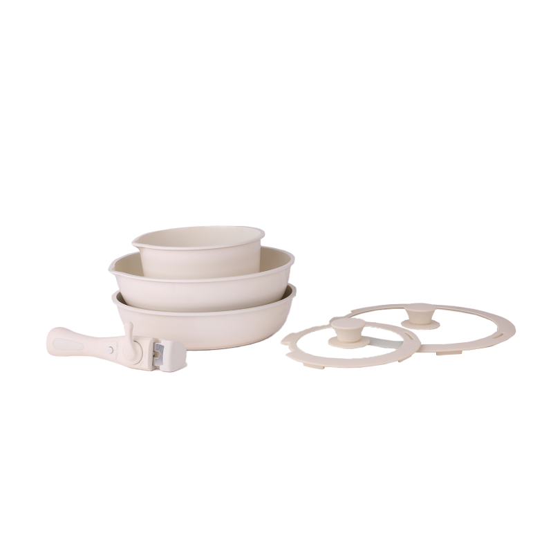 Set vase de gatit Zilan ZLN0965 din 8 piese, 5 straturi de material, compatibil cuptor