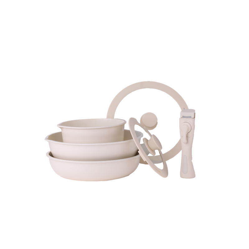 Set vase de gatit Zilan ZLN0965 din 8 piese, 5 straturi de material, compatibil cuptor