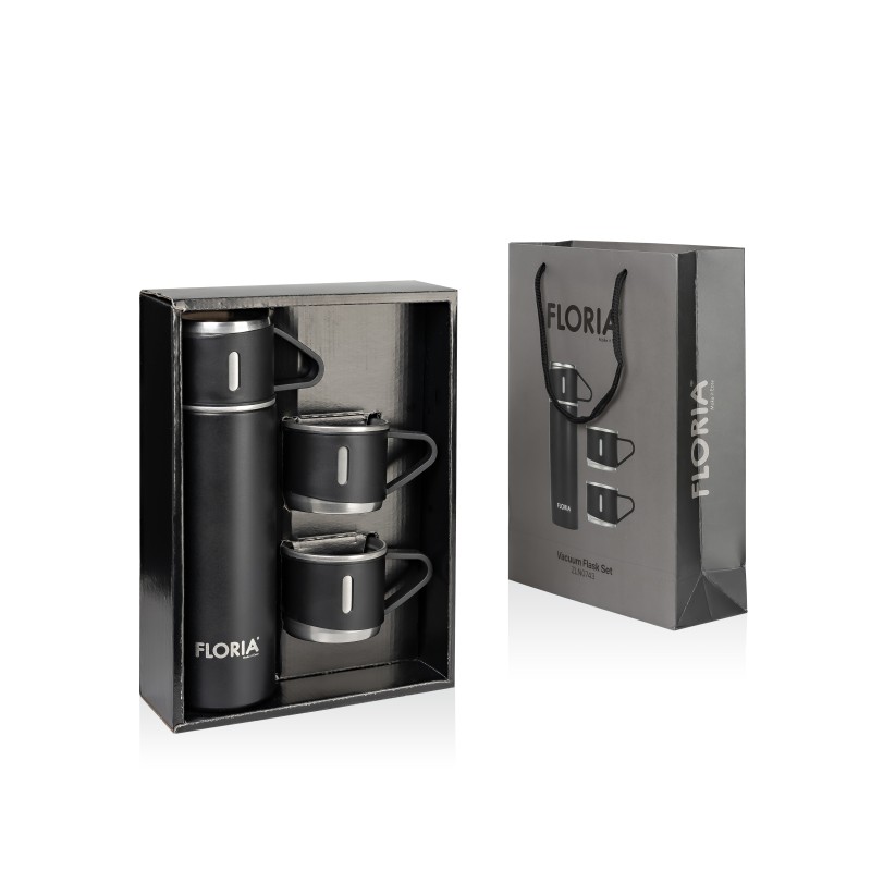 Termos Zilan ZLN0743 din inox, capacitate 500ml, 3 capace care pot fi folosite pe post de cana