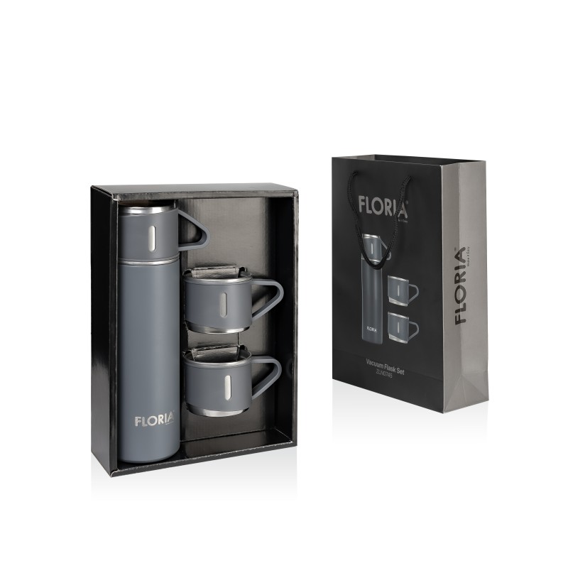 Termos Zilan ZLN0745 din inox, capacitate 500ml, 3 capace care pot fi folosite pe post de cana