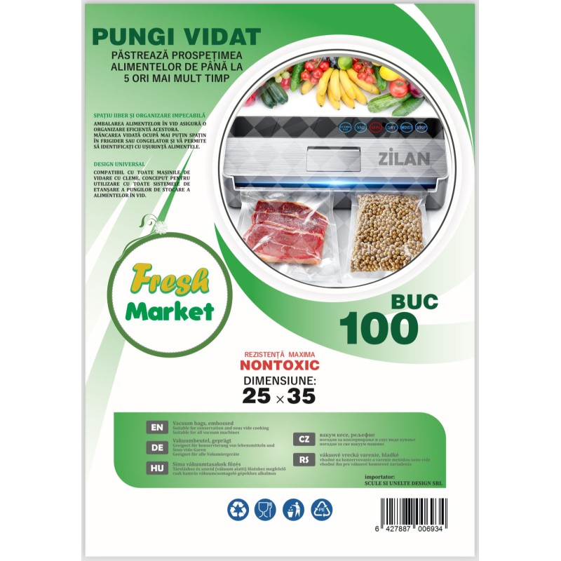 Set 100 pungi de vidat Gofrate 25x35 cm ZTS8478