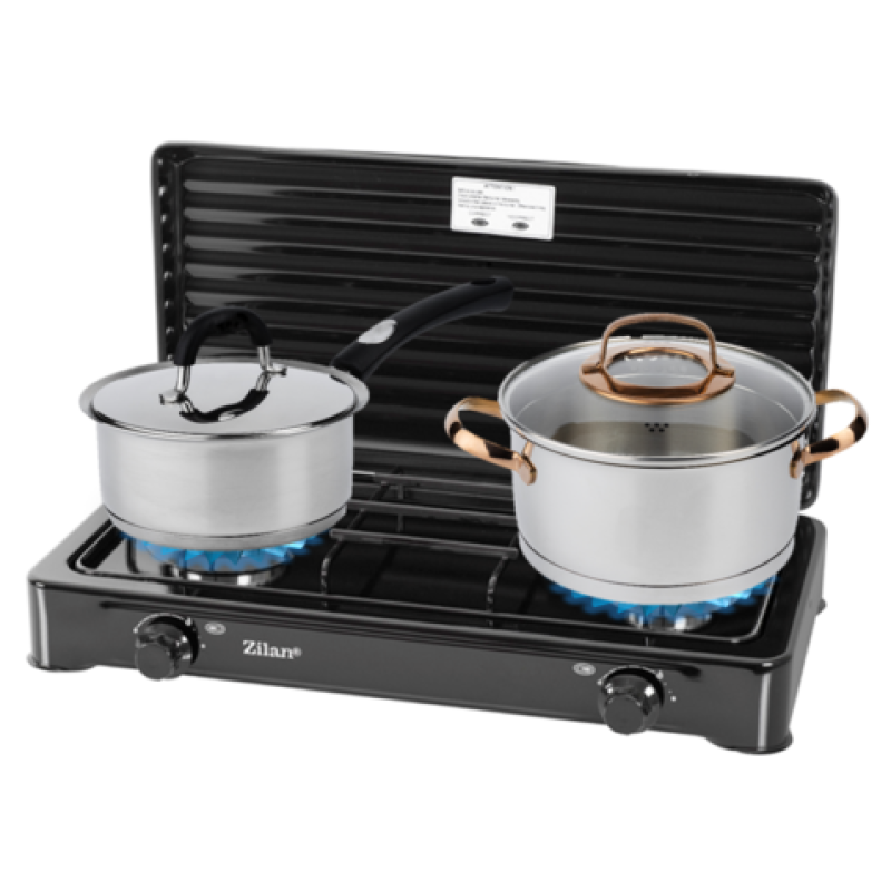 Aragaz 2 ochiuri ZILAN ZLN-0025,culoare negru utilizare numai GPL butelie,