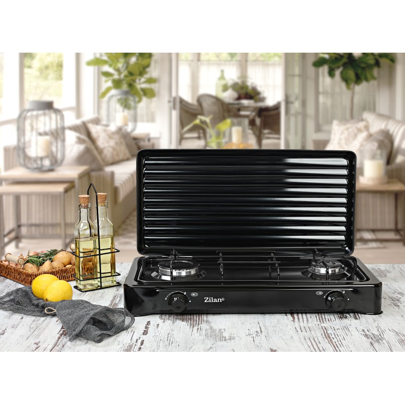 Aragaz 2 ochiuri ZILAN ZLN-0025,culoare negru utilizare numai GPL butelie,