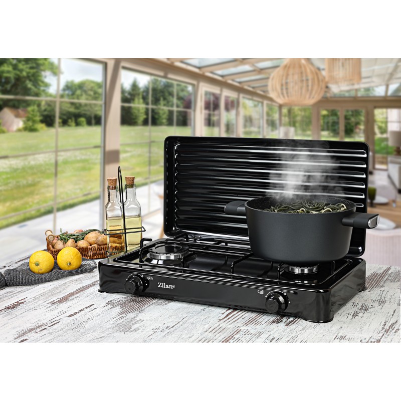 Aragaz 2 ochiuri ZILAN ZLN-0025,culoare negru utilizare numai GPL butelie,