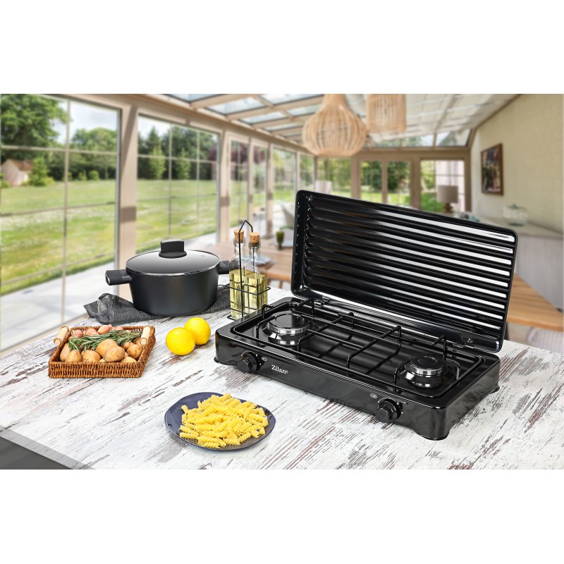 Aragaz 2 ochiuri ZILAN ZLN-0025,culoare negru utilizare numai GPL butelie,