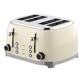 Prajitor de paine Retro Zilan ZLN1214, 4 felii de paine, 1500W, 6 trepte, dezghetare, reincalzire, picioruse antiderapante