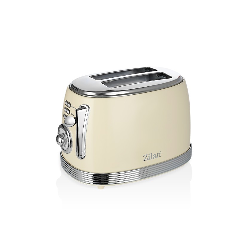Prajitor de paine Retro Zilan ZLN1191, 2 felii de paine, 850W, 6 trepte de temperatura si timer, dezghetare, reincalzire, picioruse antiderapante