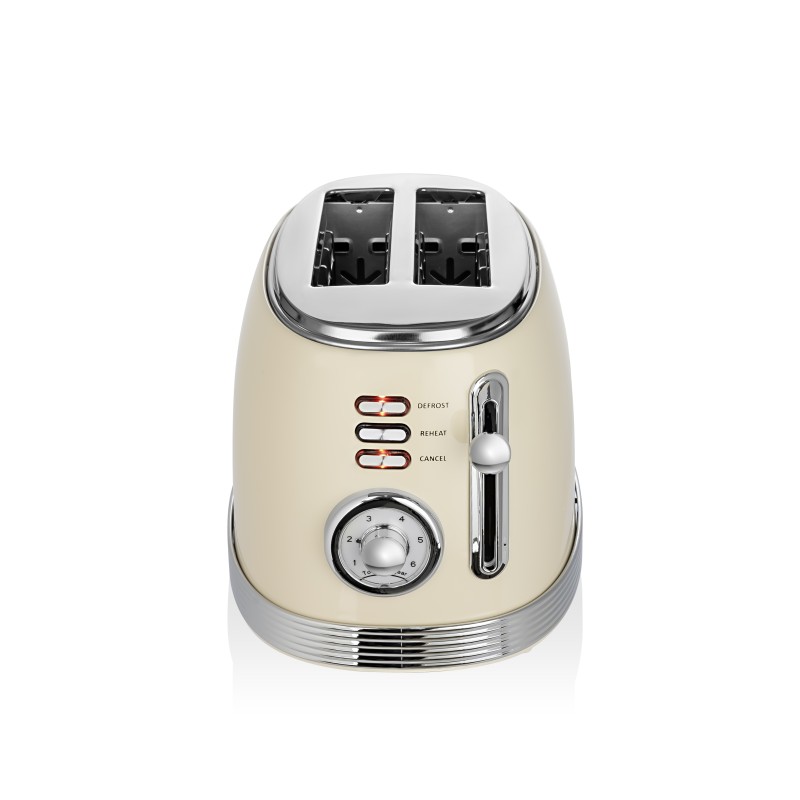 Prajitor de paine Retro Zilan ZLN1191, 2 felii de paine, 850W, 6 trepte de temperatura si timer, dezghetare, reincalzire, picioruse antiderapante