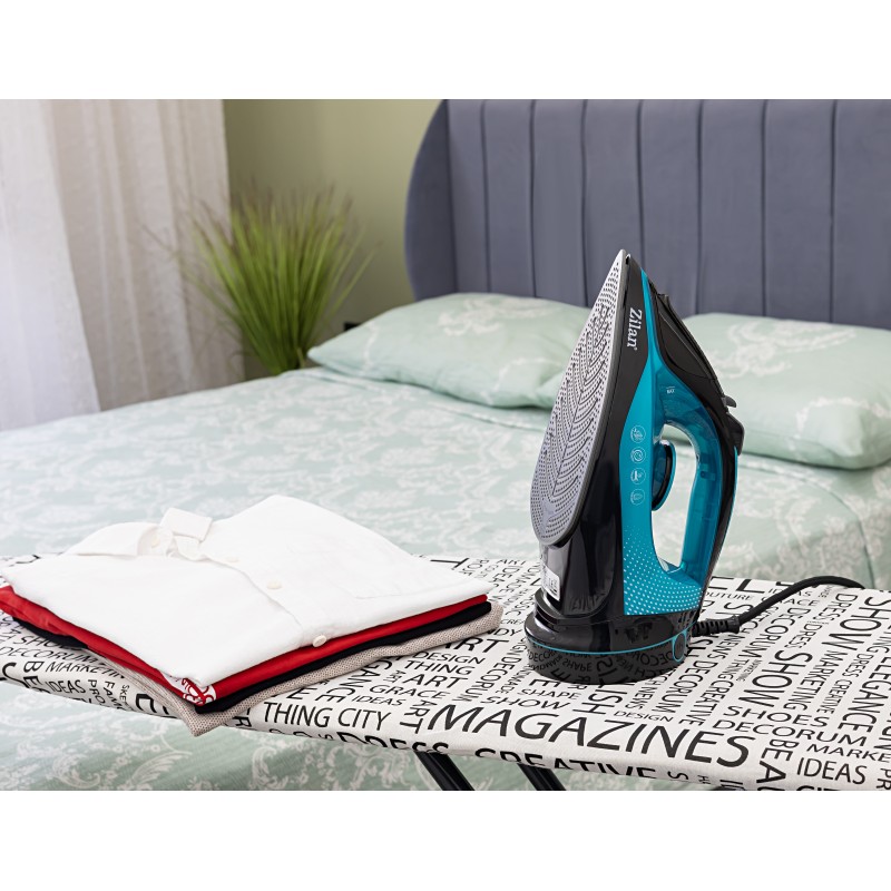 Fier de calcat Zilan ZLN0989, 2200W, Anti Calcar, Folosire cu sau fara cablu, Cablu rotativ 360, Termostat reglabil, Albastru