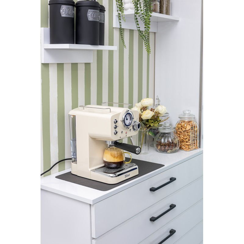 Espressor manual Zilan ZLN2992 Crem,15 Bar, 1.25 l, 1100W, Design Retro