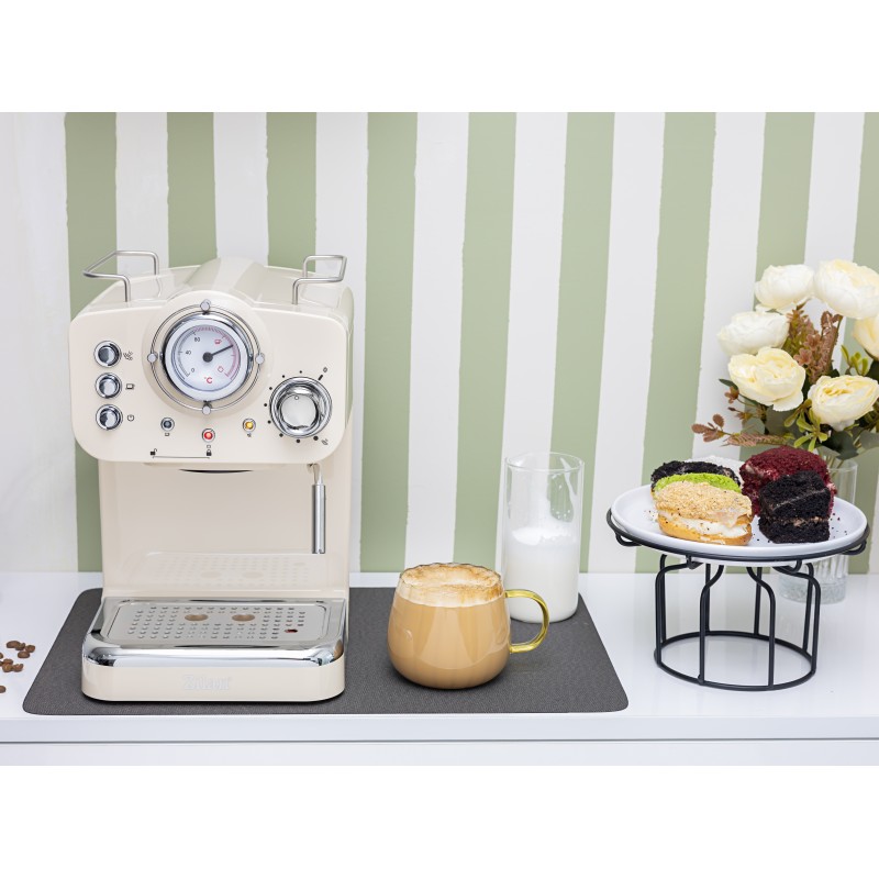 Espressor manual Zilan ZLN2992 Crem,15 Bar, 1.25 l, 1100W, Design Retro