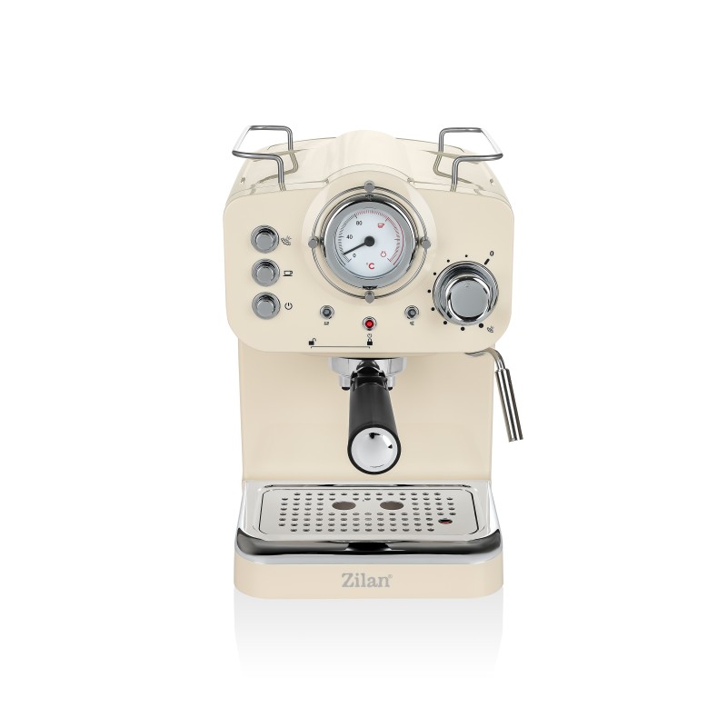 Espressor manual Zilan ZLN2992 Crem,15 Bar, 1.25 l, 1100W, Design Retro