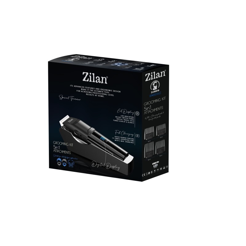 Aparat de tuns trimmer Zilan ZLN8818 Rhodos, afisaj LED, incarcare rapida, lama detasabila