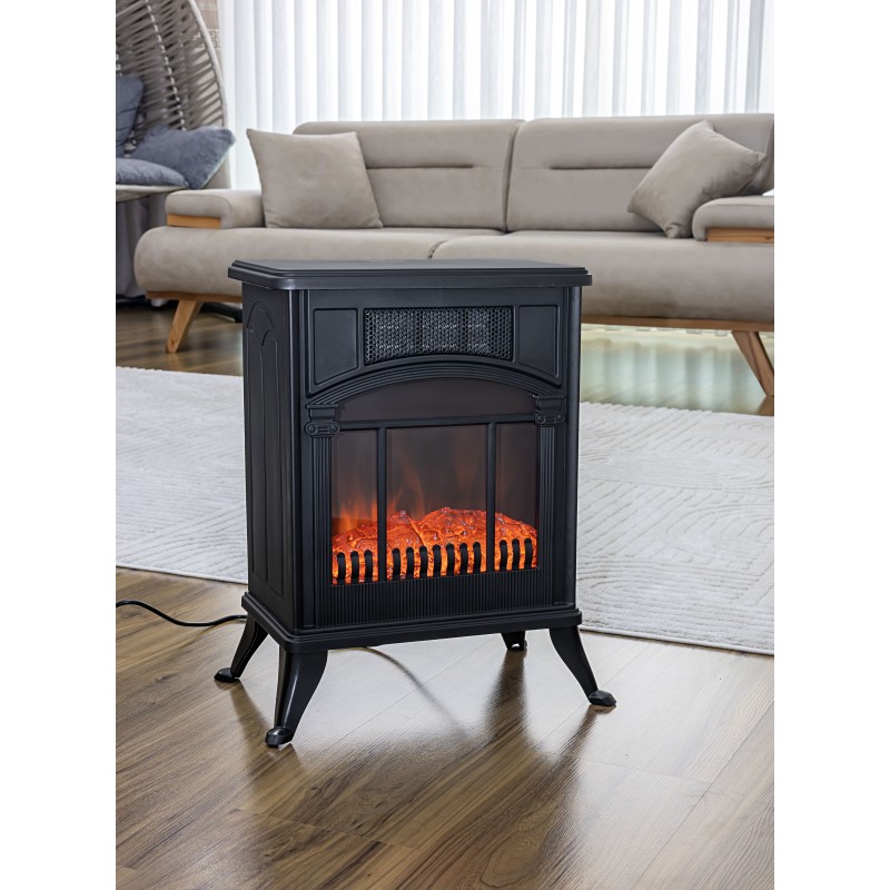 Semineu electric Zilan ZLN2051, 2 trepte de putere 1900W, element de incalzire PTC, afisaj realistic