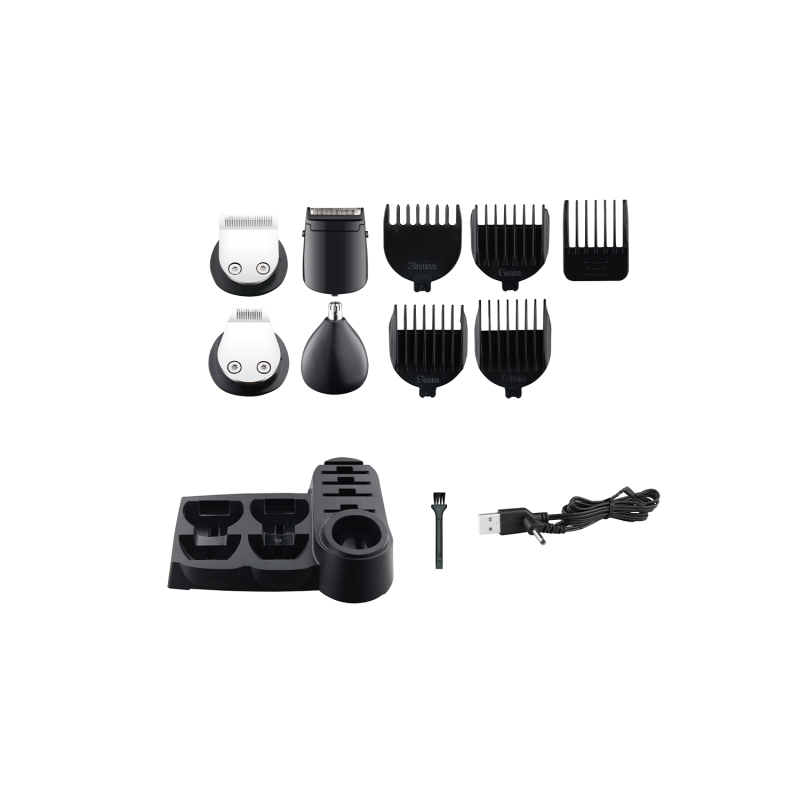 Aparat de tuns 10 in 1 Zilan ZLN5919 Uranus, Capete detasabile, Pentru toate zonele corpului, afisaj LED