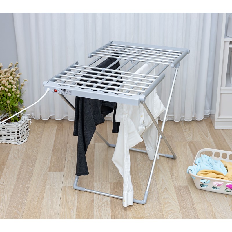 Uscator de rufe electric Zilan ZLN2060, suprafata 12m, inaltime ajustabila, aluminiu inoxidabil, pliabil, 230W