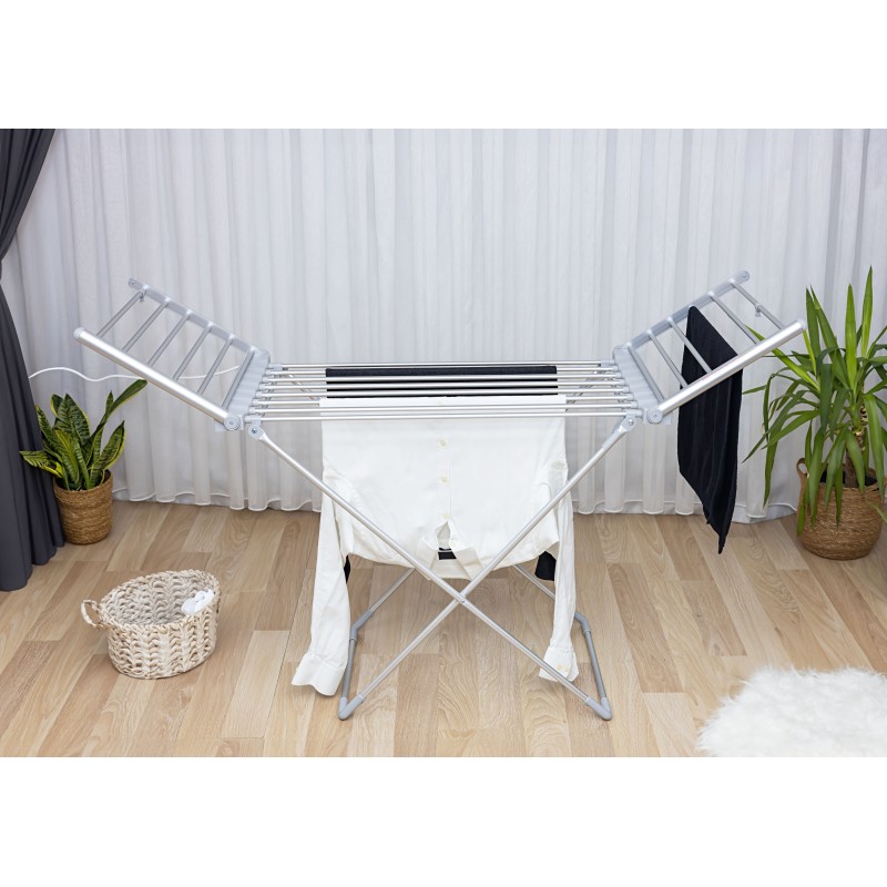 Uscator de rufe electric Zilan ZLN2060, suprafata 12m, inaltime ajustabila, aluminiu inoxidabil, pliabil, 230W