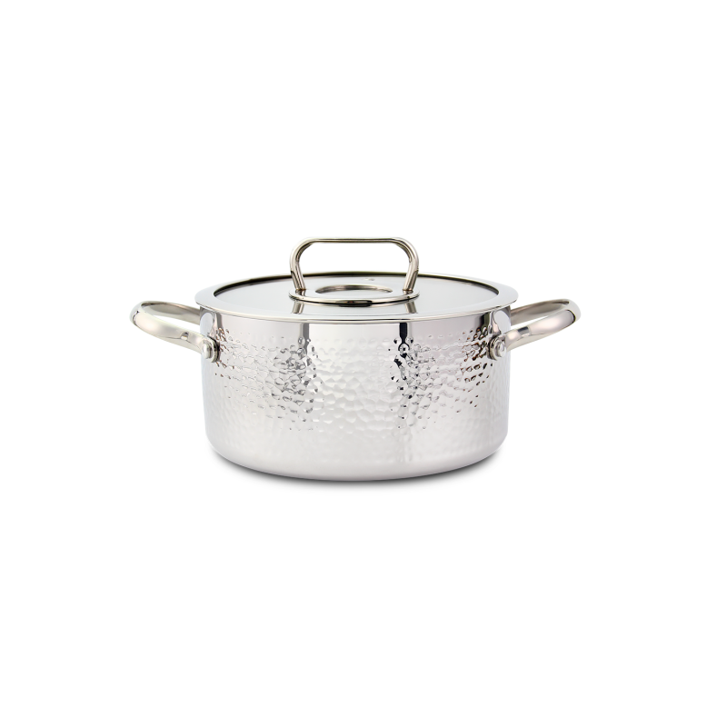 Cratita din inox Zilan ZLN1313, 2.5L, Diametru 20 cm, Manere nituite, Compatibil gaz, inductie  electric, Compatibil masina de spalat vase