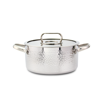 Cratita din inox Zilan ZLN1320, 4.5L, Diametru 24 cm, Manere nituite, Compatibil gaz, inductie  electric, Compatibil masina de spalat vase