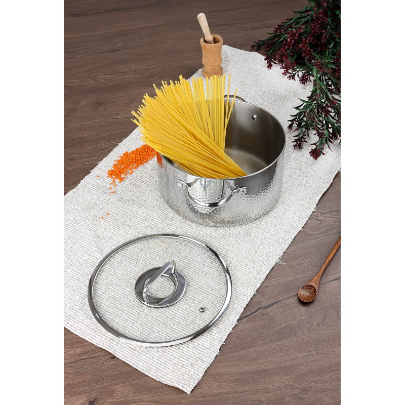 Cratita din inox Zilan ZLN1320, 4.5L, Diametru 24 cm, Manere nituite, Compatibil gaz, inductie  electric, Compatibil masina de spalat vase