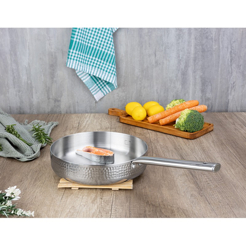 Tigaie inalta Zilan ZLN1337 din otel inoxidabil, 1.5L, Diametru 24 cm, Maner nituit, Maner din inox