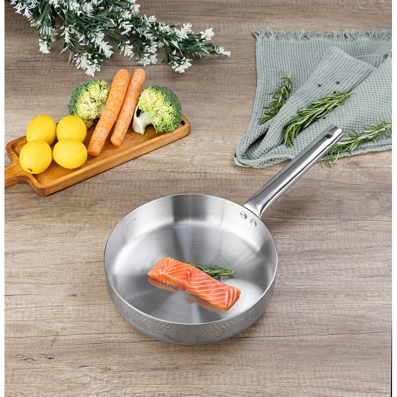 Tigaie inalta Zilan ZLN1337 din otel inoxidabil, 1.5L, Diametru 24 cm, Maner nituit, Maner din inox