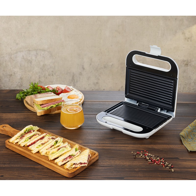 Aparat pentru facut sandwich Zilan ZLN1689, Termostat automat, Indicator luminos, Protectie supraincalzire, Picioruse antiderapante, 800W