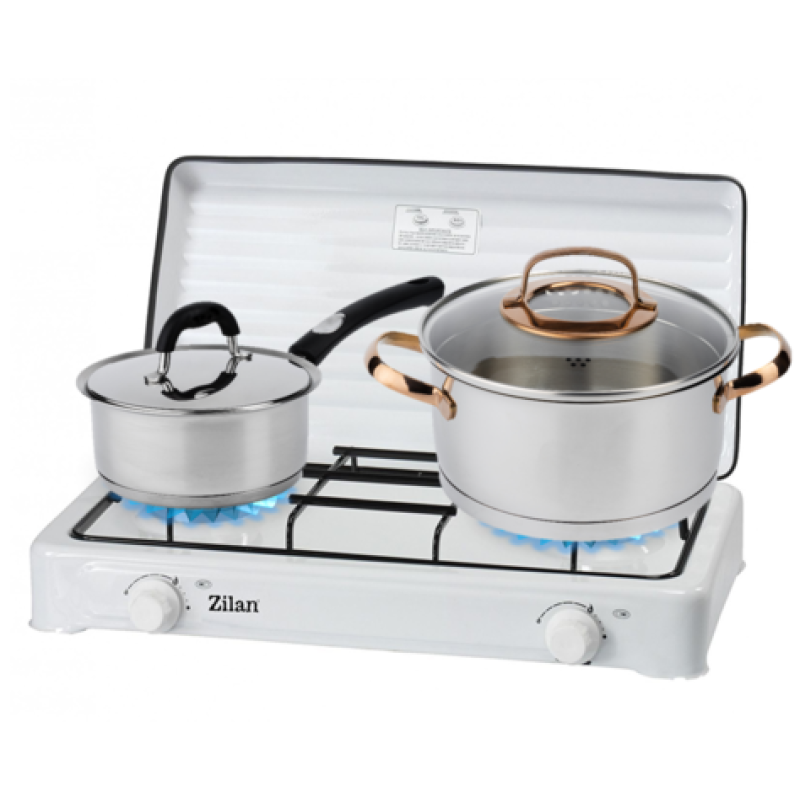 Aragaz 2 ochiuri ZILAN ZLN-0025, culoare alb utilizare numai GPL butelie,