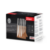 Set cutite 6 piese Zilan ZLN1641, Suport inclus din bambus, Cutite din otel inoxidabil 3CR13, Compatibil masina de spalat vase